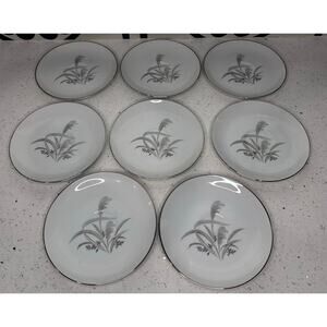 Wentworth China Japan Silver Wheat Pattern Saucer Set Of 8